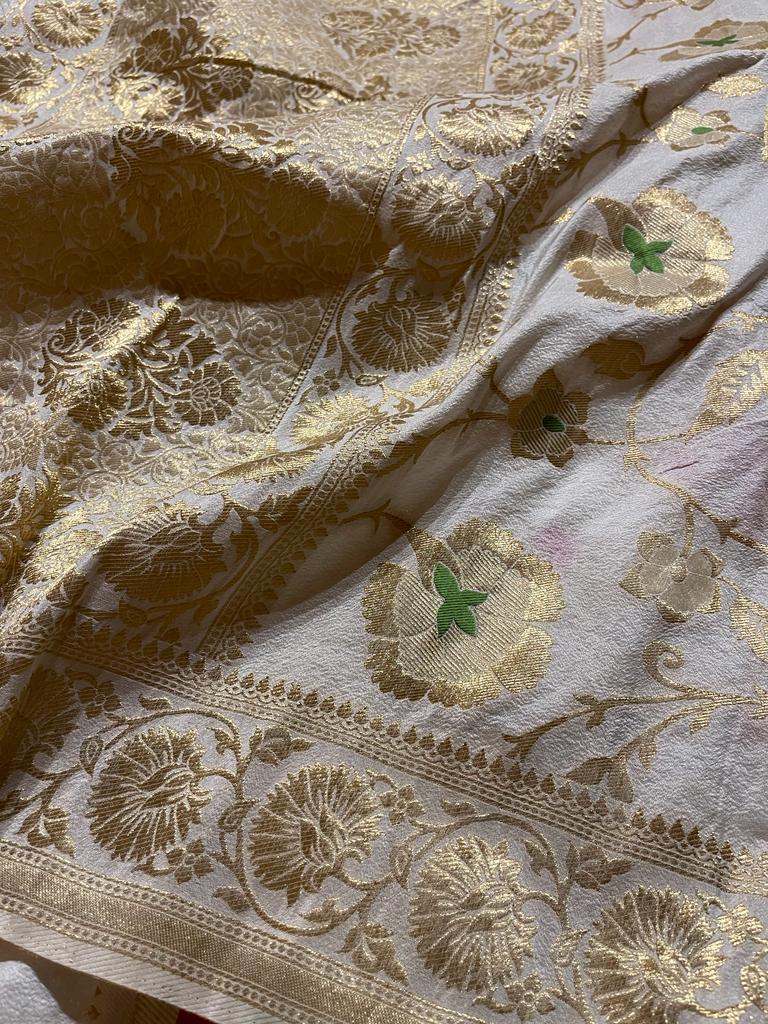 ONAM SERIES - KASI HALF WHITE SAREE - Image 6