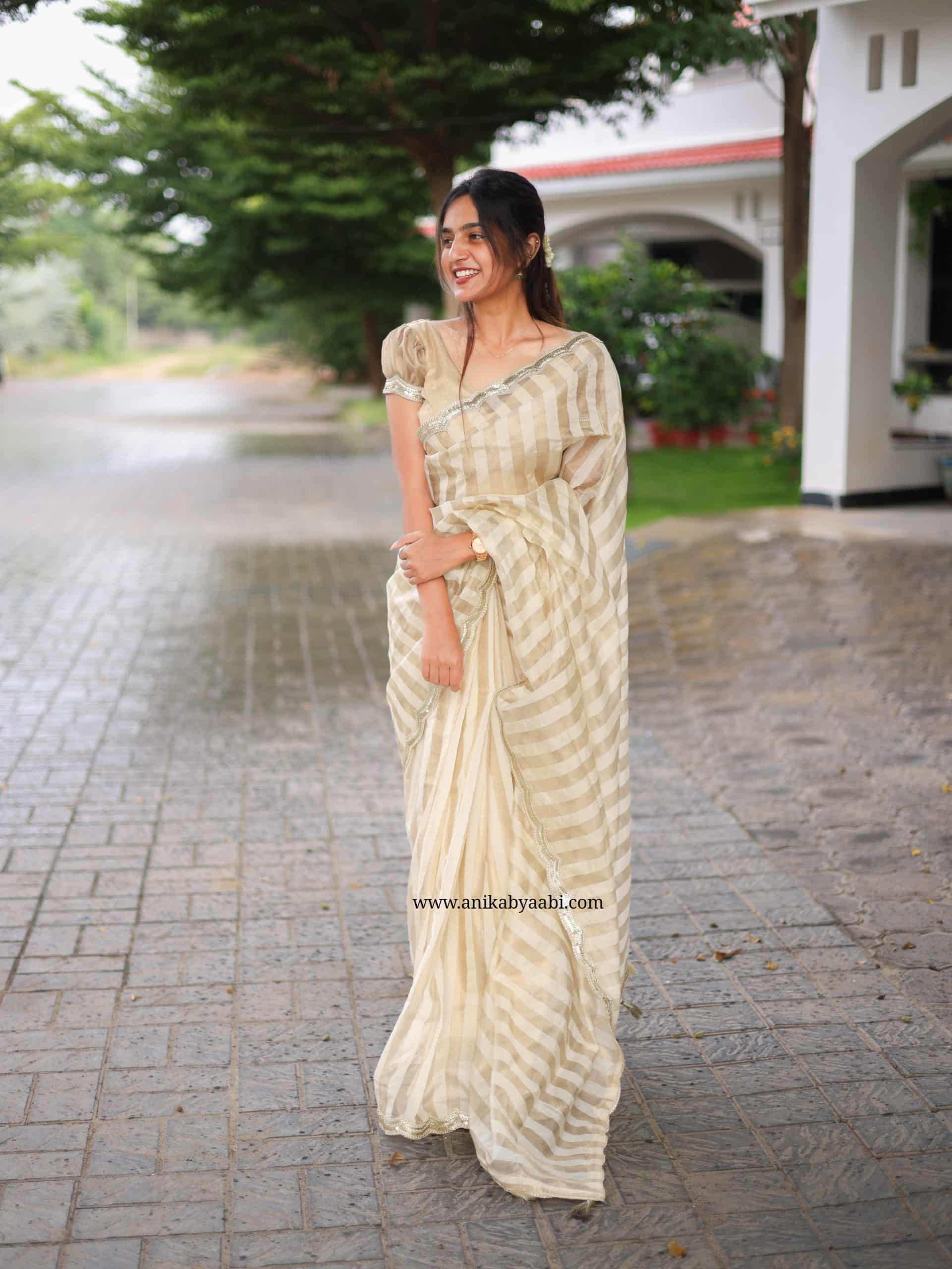 ONAM SERIES- TRISH GOLD SAREE - Image 10
