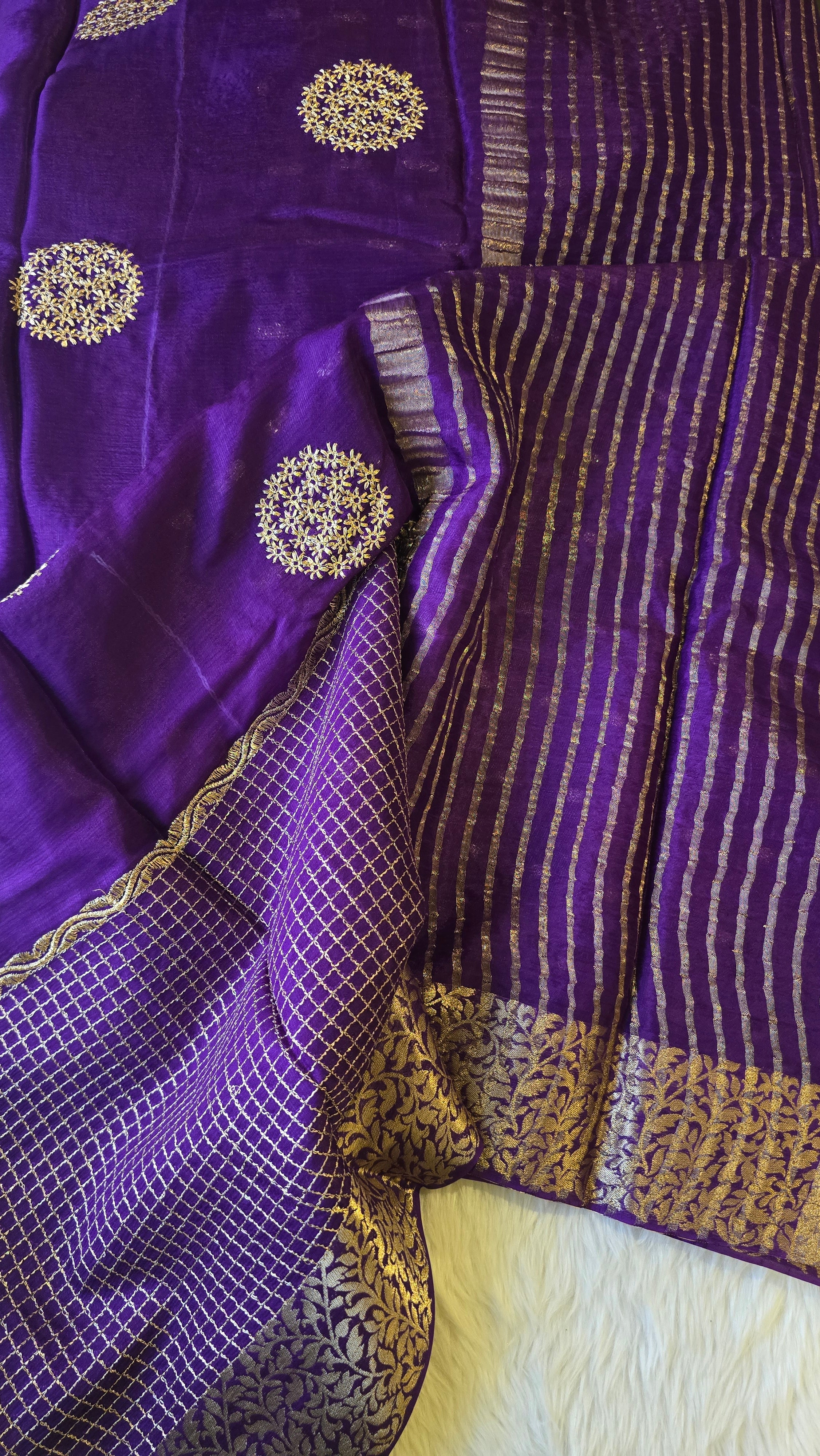 CHINON SILK SAREE-PURPLE - Image 4