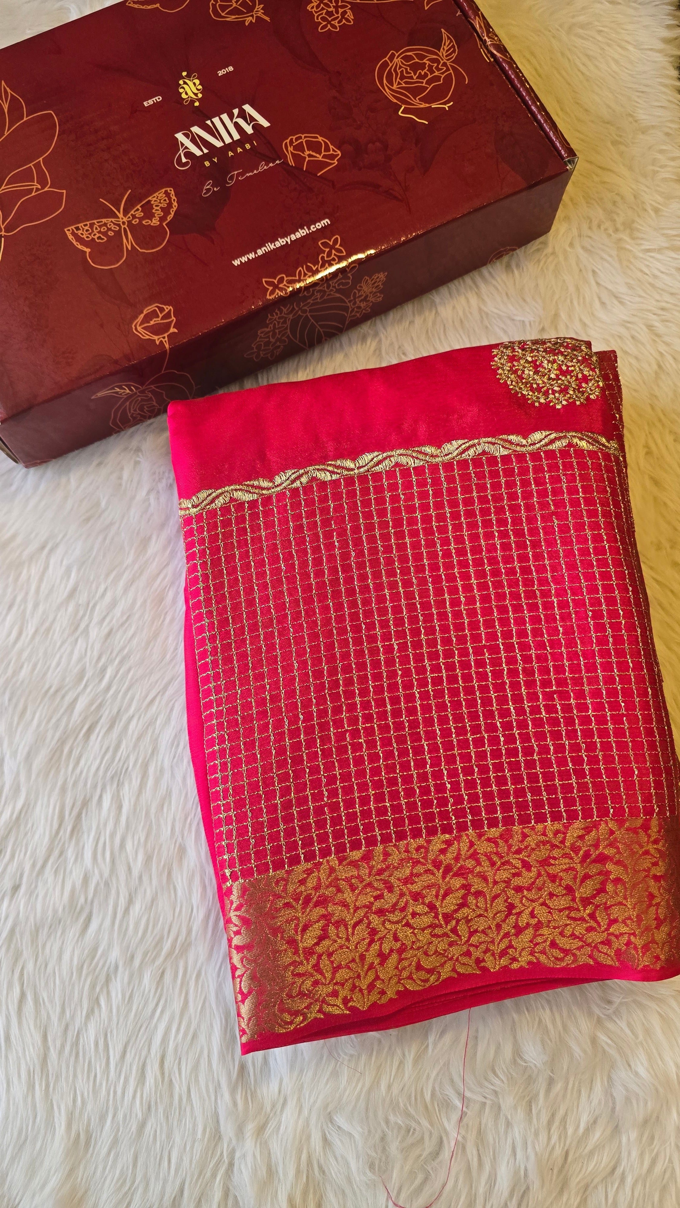 CHINON SILK SAREE-RANIPINK - Image 3