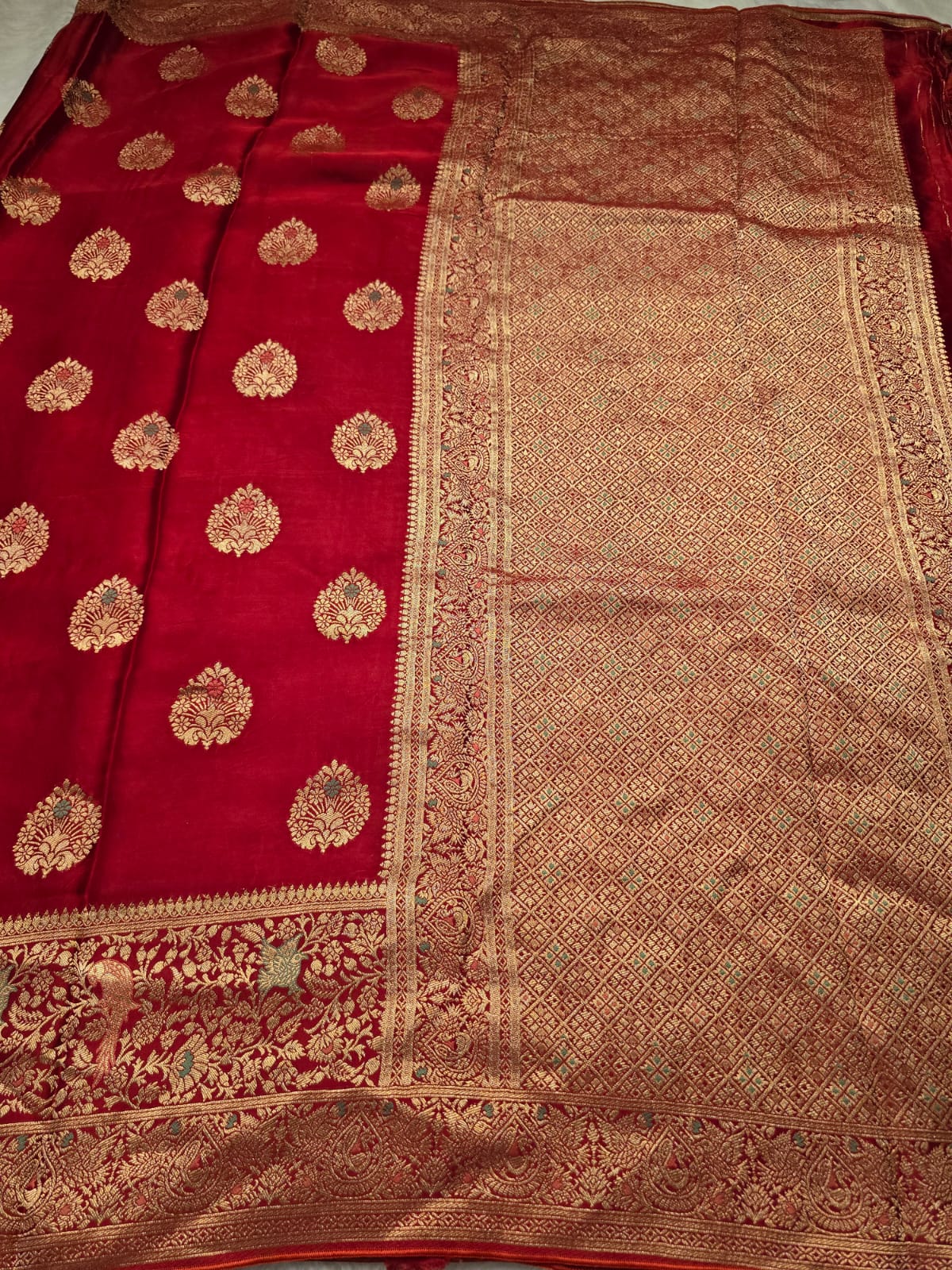 MUSHRO-RED SAREE - Image 4