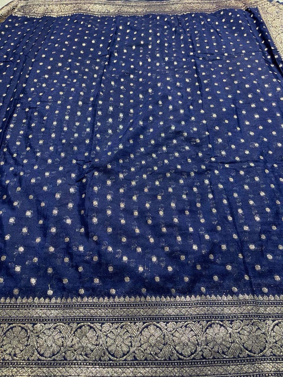 ROOP-NAVY BLUE SAREE - Image 5