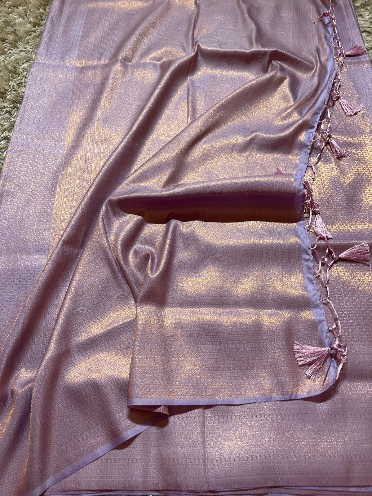 ROYAL AFFAIR - PASTEL LILAC BANARASI BROCADE SILK SAREE - Image 3