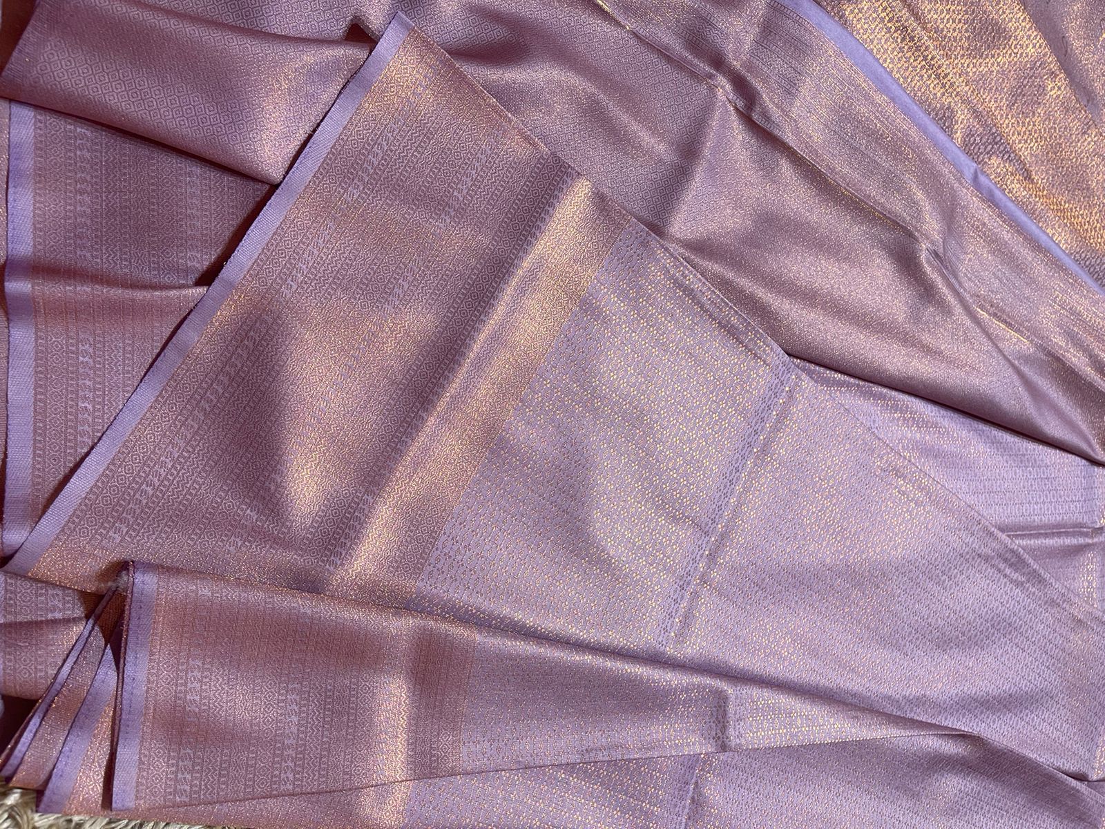 ROYAL AFFAIR - PASTEL LILAC BANARASI BROCADE SILK SAREE - Image 4