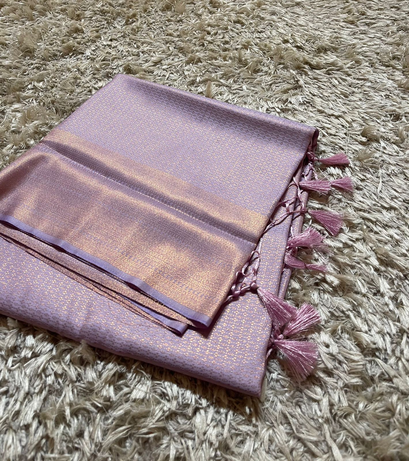 ROYAL AFFAIR - PASTEL LILAC BANARASI BROCADE SILK SAREE - Image 5