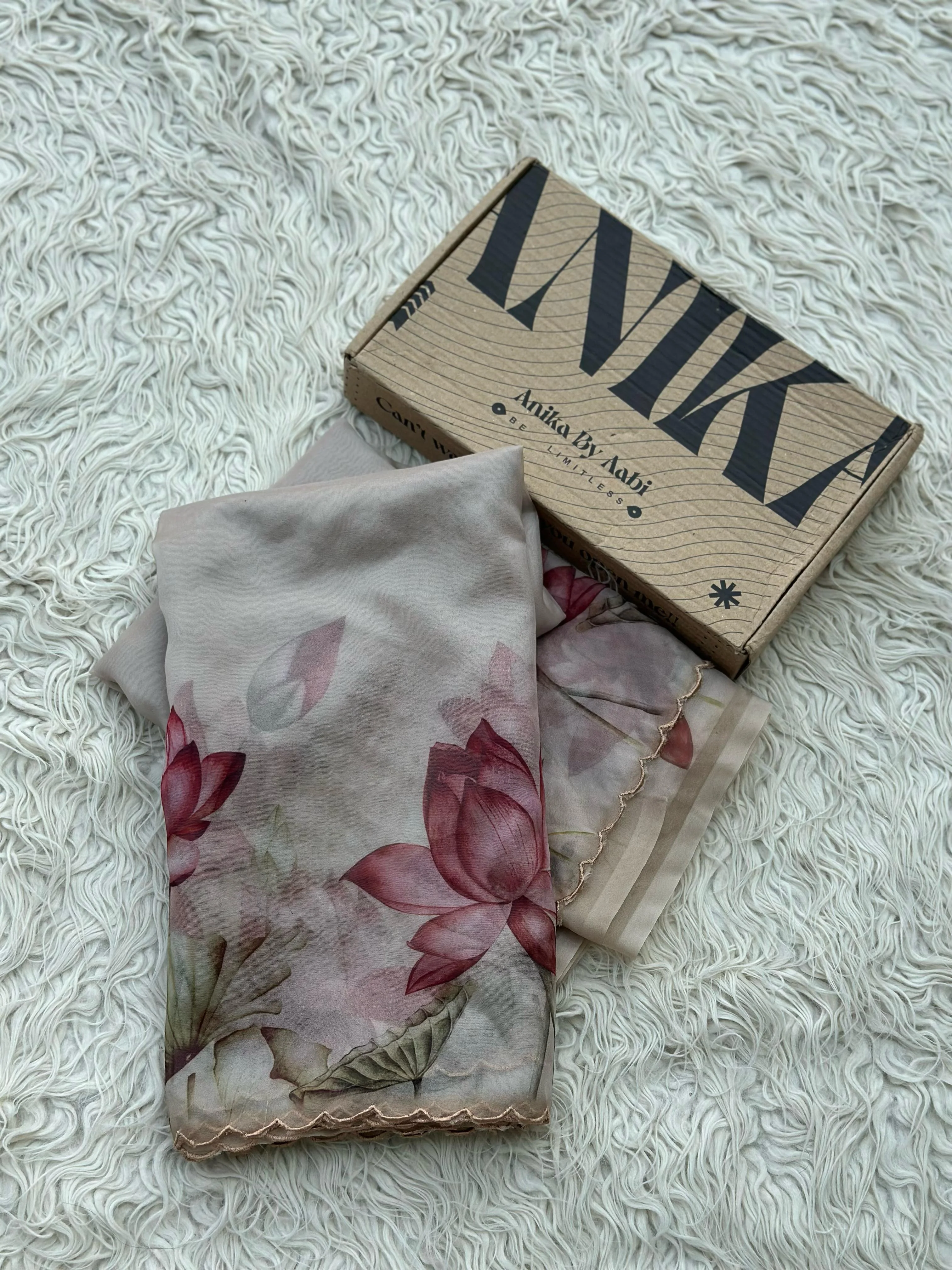 SITARA - FLORAL KORA ORGANZA SAREE - Image 6