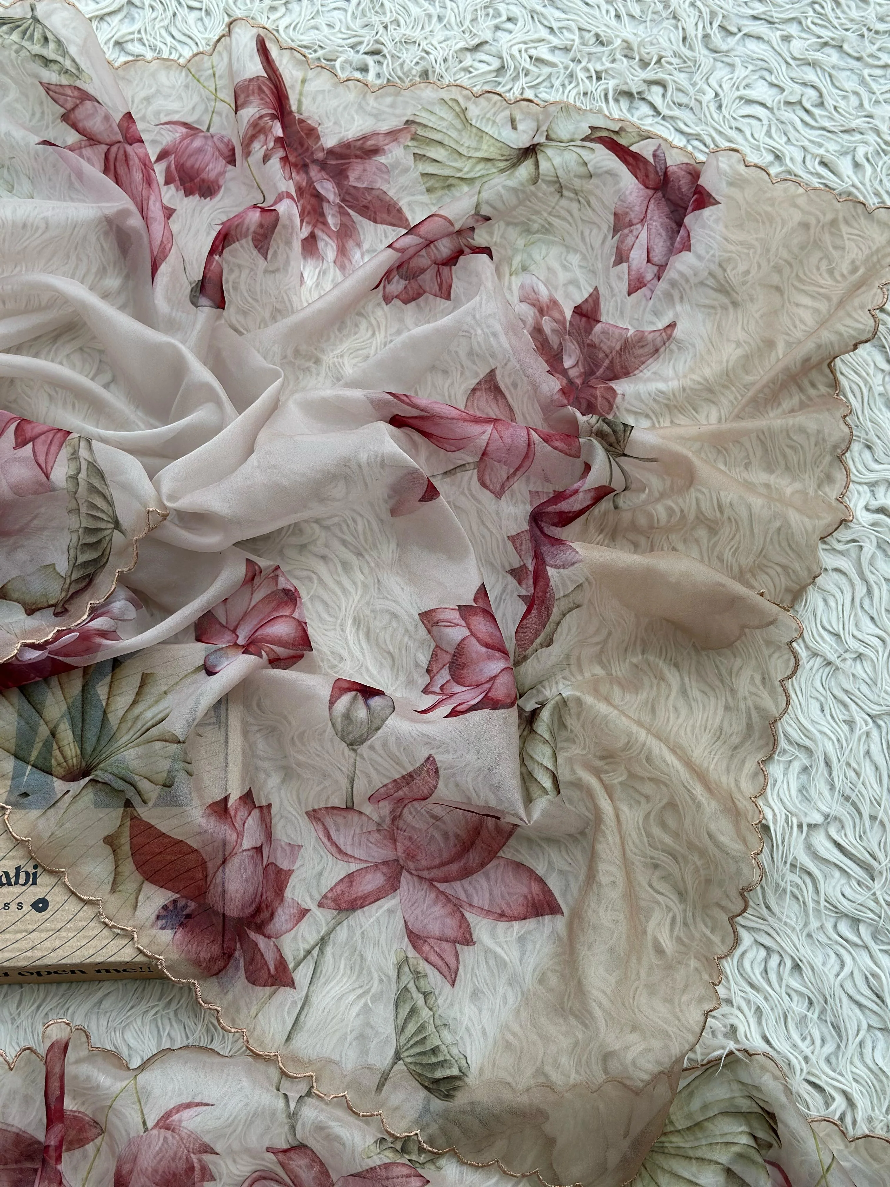 SITARA - FLORAL KORA ORGANZA SAREE - Image 9