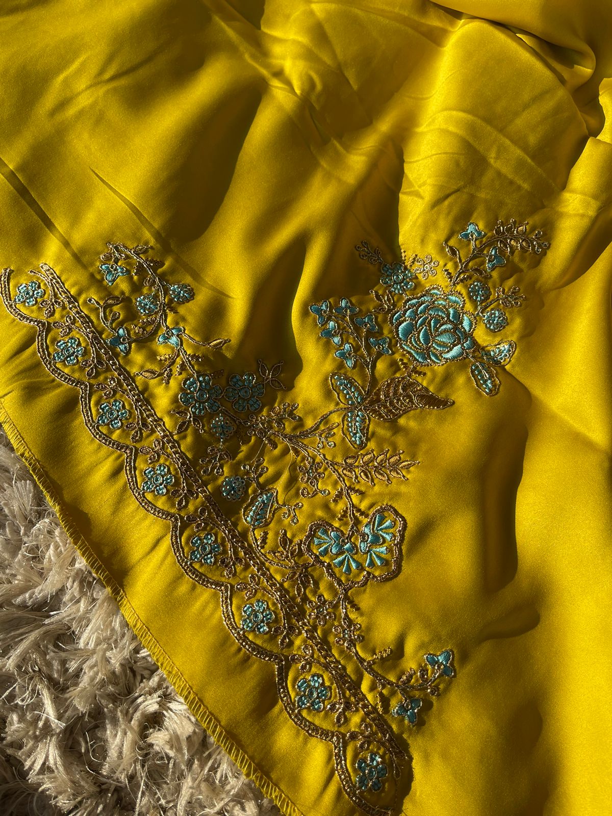 SUHA- SEA BLUE SAREE - Image 10