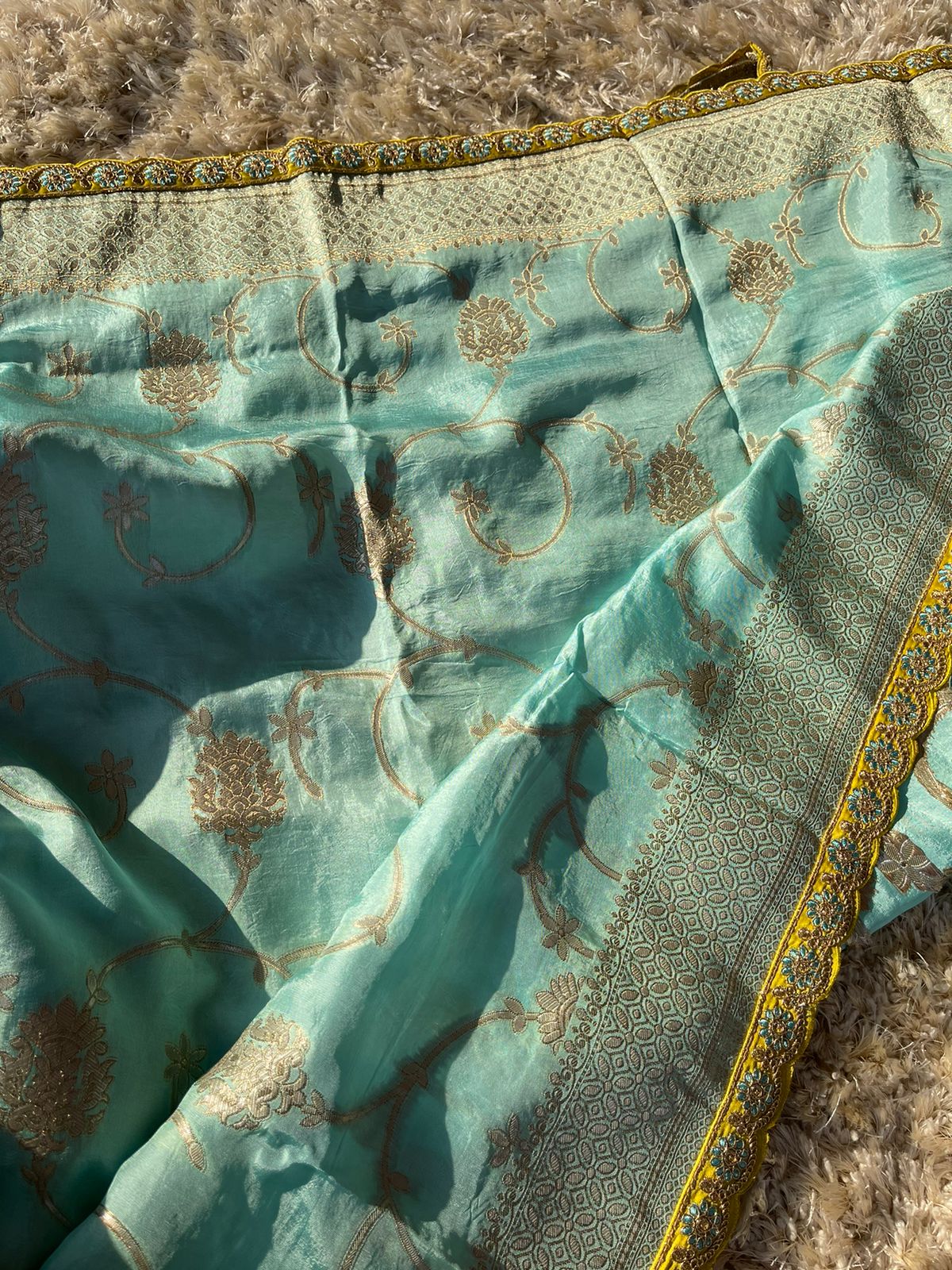SUHA- SEA BLUE SAREE - Image 14