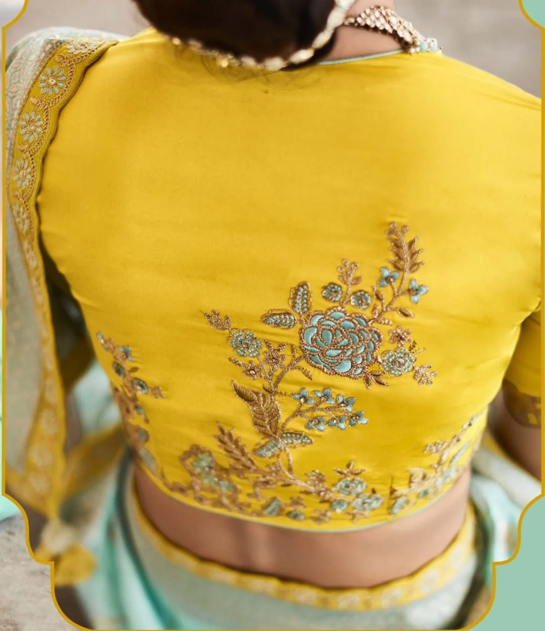 SUHA- SEA BLUE SAREE - Image 15