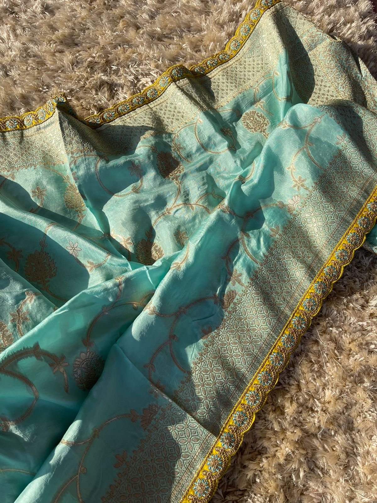 SUHA- SEA BLUE SAREE - Image 3