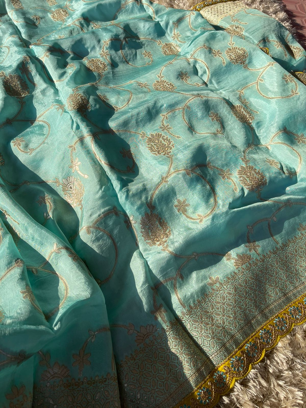 SUHA- SEA BLUE SAREE - Image 4