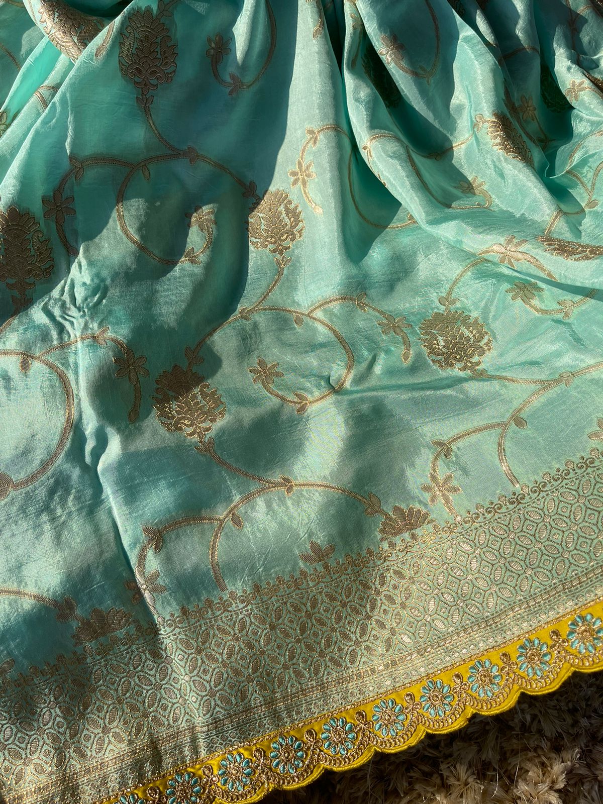 SUHA- SEA BLUE SAREE - Image 5