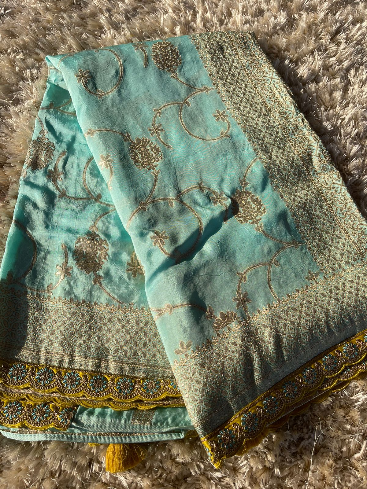 SUHA- SEA BLUE SAREE - Image 7
