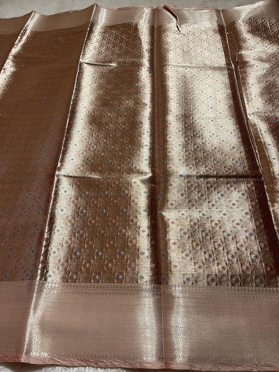 TIRA-PASTEL MULTI COLOUR TISSUE SAREE - Image 3