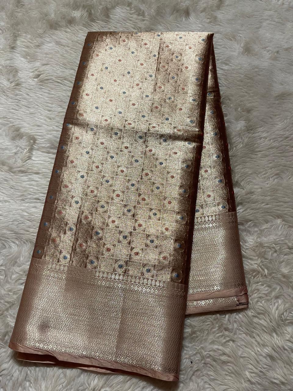 TIRA-PASTEL MULTI COLOUR TISSUE SAREE - Image 6