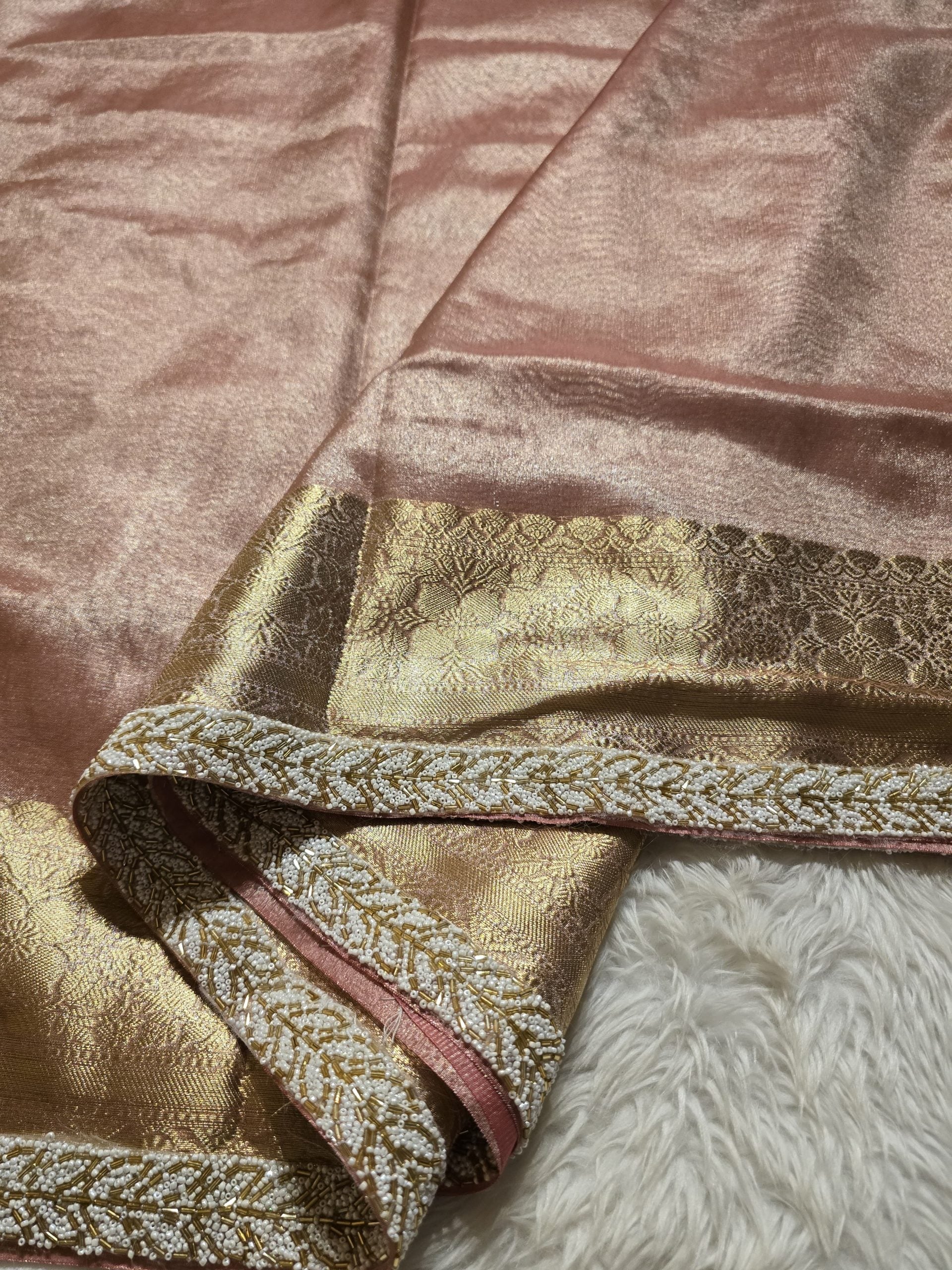 TISSUE BEATS-PASTEL PEACH SAREE - Image 6