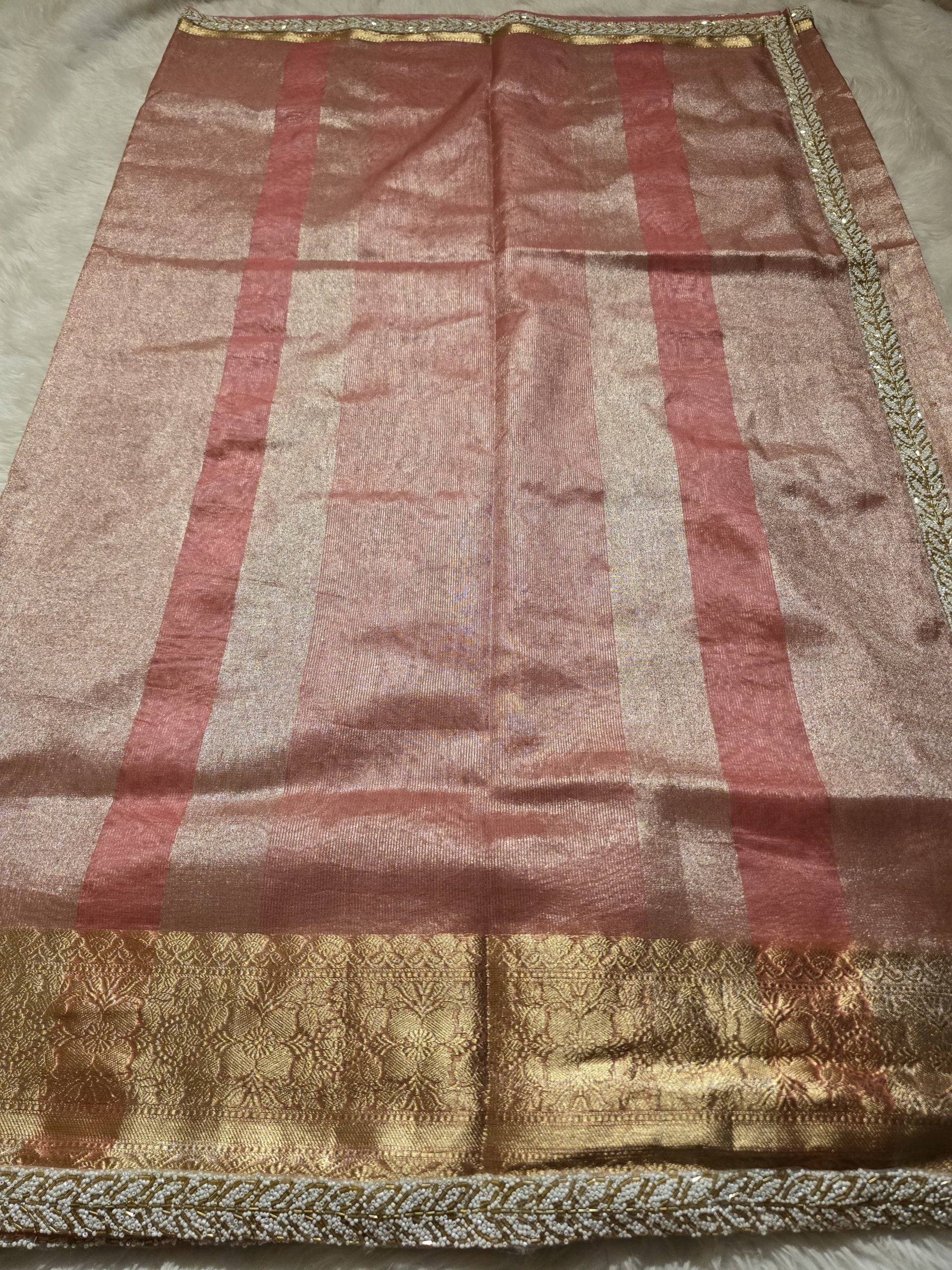 TISSUE BEATS-PASTEL PEACH SAREE - Image 7