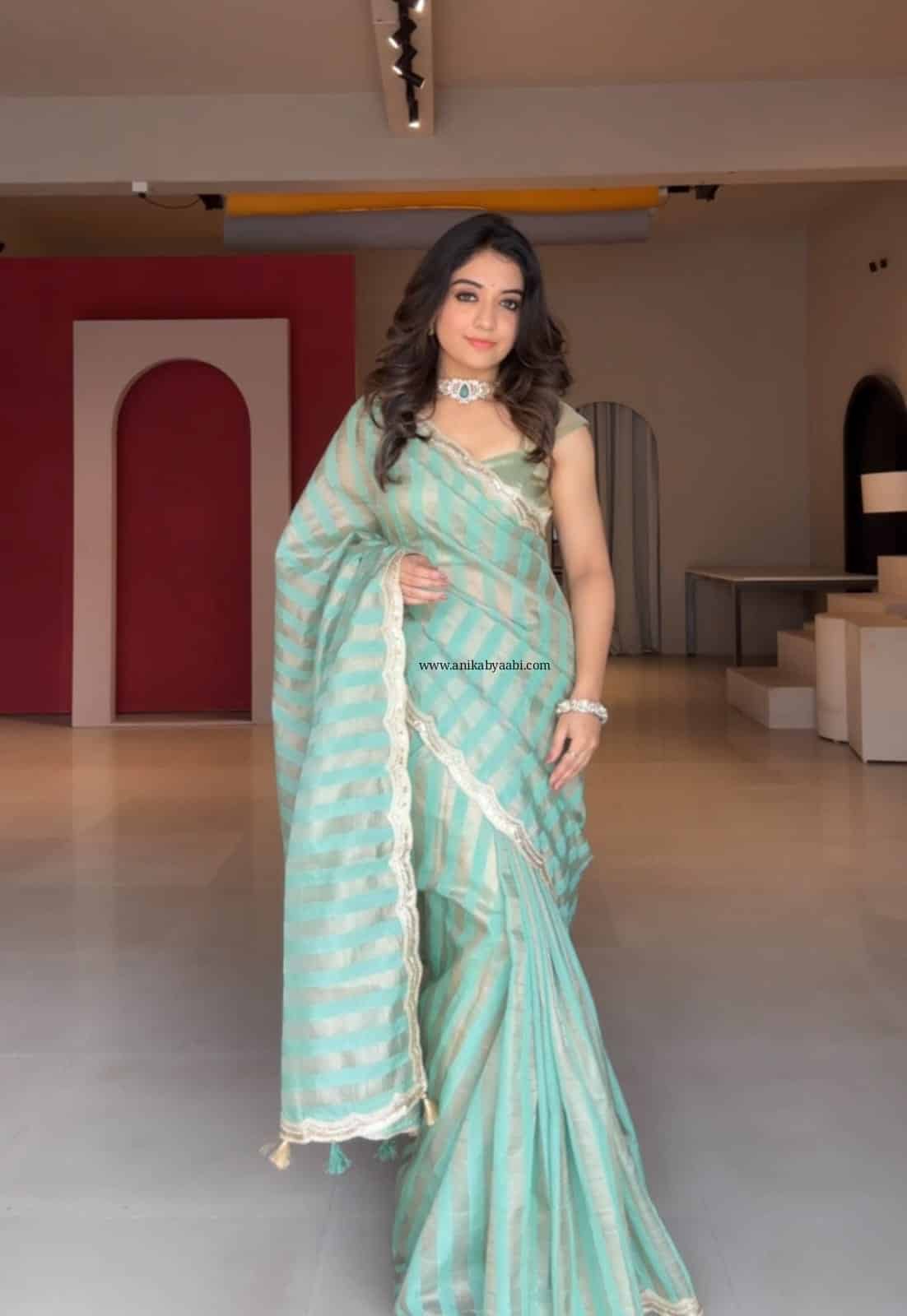 TRISH-REXONA GREEN SAREE - Image 3