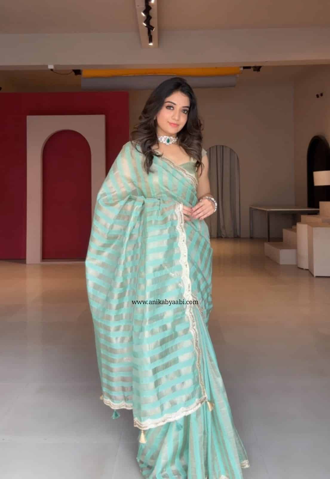 TRISH-REXONA GREEN SAREE - Image 4