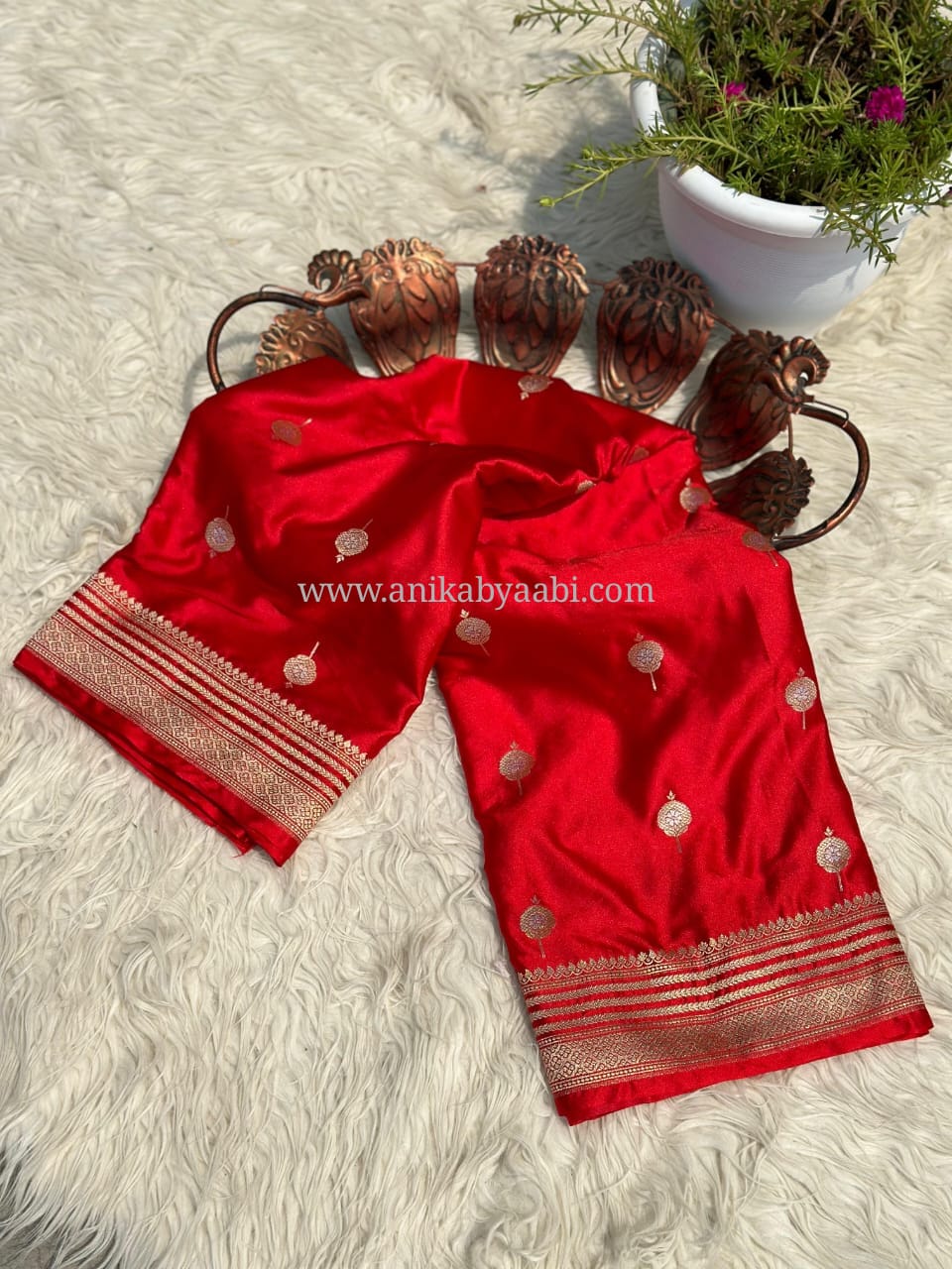 VERMI RED SAREE - Image 3