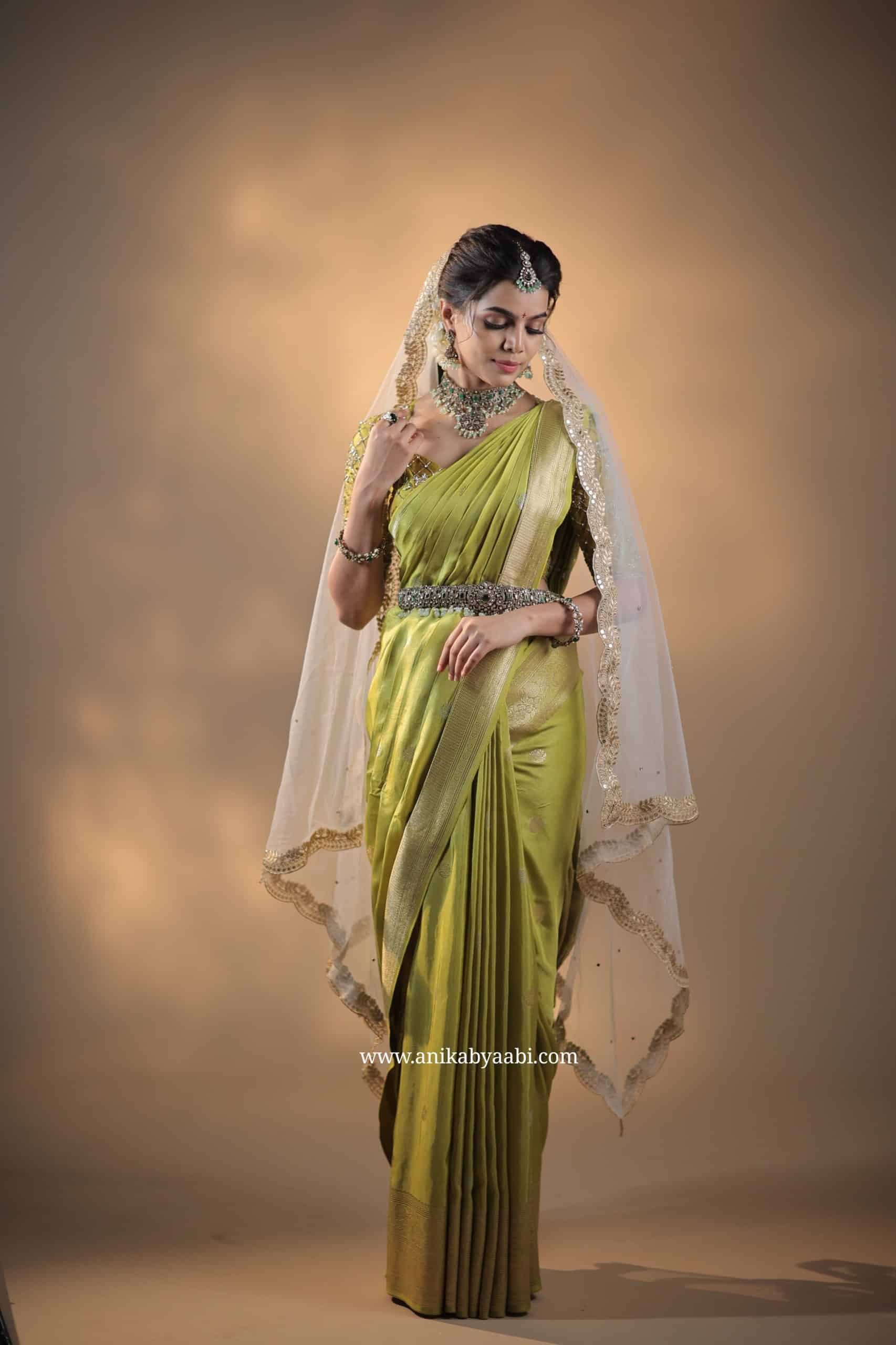 VINTAGE BANARASI-GREEN SAREE - Image 8